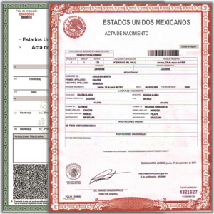 acta de Matrimonio estado chihuahua mexico